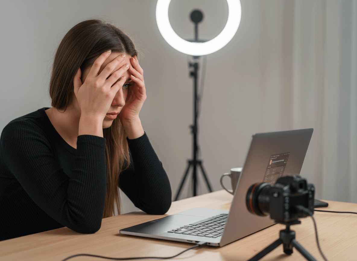 Creadora de contenido frustrada